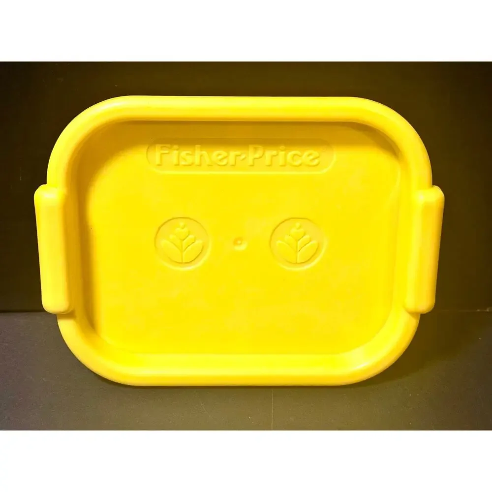Rare Vintage 1992 Fisher Price Pretend Fun With Food 2 Yellow Serving Trays